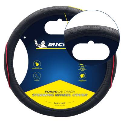 Michelin MC1003NR Premium Suni Deri Direksiyon Kılıfı KIRMIZI - 8