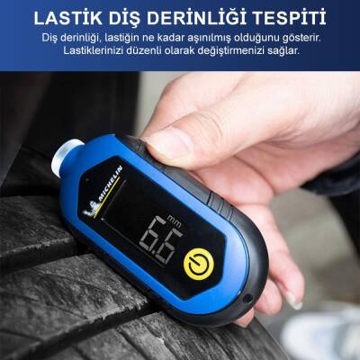 Michelin MC27001 3,6V Li-ion 150PSI Şarjlı Dijital Lastik Basınç ve Derinlik Ölçer - 4