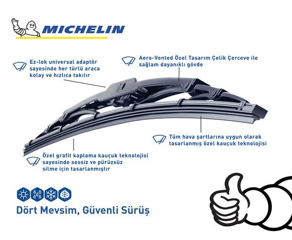 Michelin Rainforce™ MC13914 35CM 1 Adet Universal Telli Silecek - 3