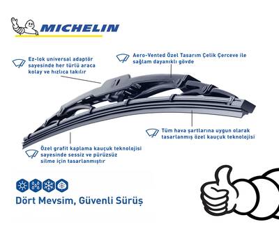 Michelin Rainforce™ MC13924 60CM 1 Adet Universal Telli Silecek - Fırsat Ürünü (1)