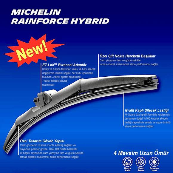 Michelin Rainforce™ MC19815 38CM 1 Adet Universal Hibrit Silecek - 8