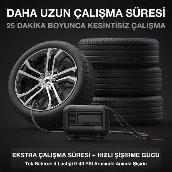 NOCO AIR10 12Volt 60 PSI Ayarlanabilir Dijital Basınç Göstergeli Profesyonel Lastik Şişirme Pompası - 4