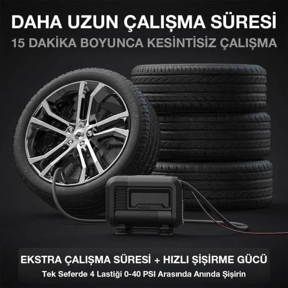 NOCO AIR15 12Volt 80 PSI Ayarlanabilir Dijital Basınç Göstergeli Profesyonel Lastik Şişirme Pompası - 4