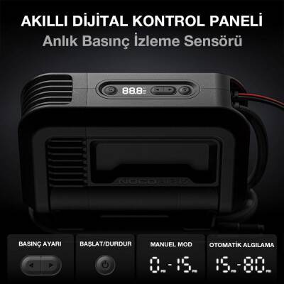 NOCO AIR15 12Volt 80 PSI Ayarlanabilir Dijital Basınç Göstergeli Profesyonel Lastik Şişirme Pompası - 6