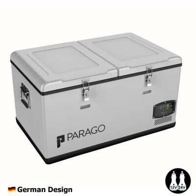 Parago PG95 12/24Volt 95 Litre Çift Bölmeli Outdoor Kompresörlü Oto Buzdolabı - Parago