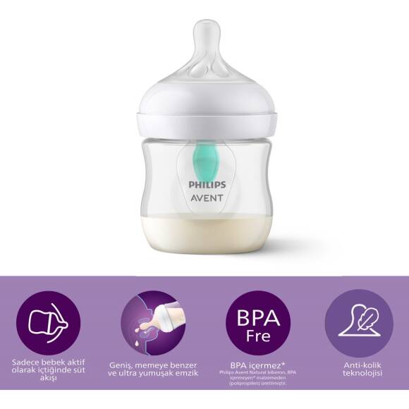 Philips Avent Natural Response Anti-Colic PP Biberon 125 ml +0 ay - 1