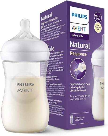 Philips Avent Natural Response PP Biberon 1 Ay+ 260 ml, Tepkili Biberon Emziği SCY903-01 - 1