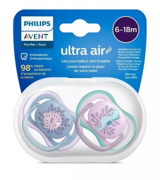 Philips Avent Ultra Air Emzik 6-18 Ay 2li Kız SCF085-61 - 1