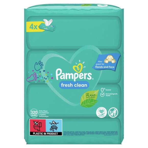 Prima Pampers Baby Yenidoğan Fresh Clean Islak Havlu 80x4 Adet (320 Yaprak) - 1