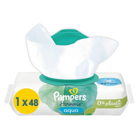 Prima Pampers Harmonie Aqua Yenidoğan Islak Havlu 48 li - 1