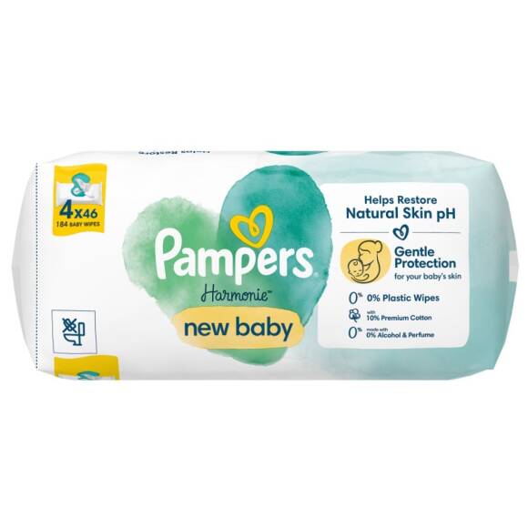 Prima Pampers Harmonie New Baby Yenidoğan Islak Havlu 4x46 Adet (184 Yaprak) - 2