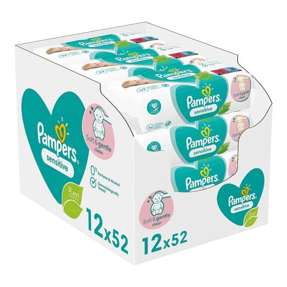 Prima Pampers Sensitive Hassas Islak Bebek Havlusu 52x12 Adet (624 Yaprak) - 1