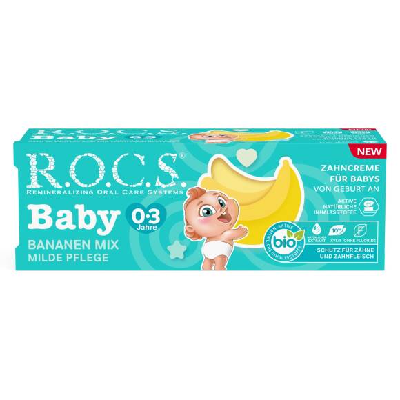 Rocs Baby Süt Dişler için Muz Püresi 0-3 Yaş Diş Macunu 45 ml - 1