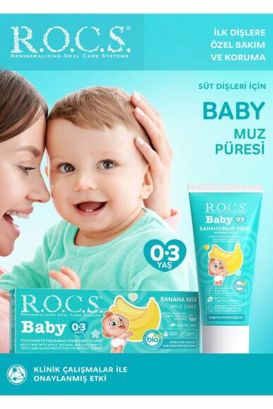 Rocs Baby Süt Dişler için Muz Püresi 0-3 Yaş Diş Macunu 45 ml - 2