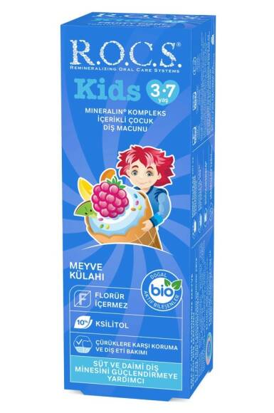 Rocs Kids Meyve Külahı Florürsüz Diş Macunu 45 ml - 1