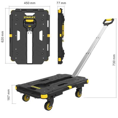 STANLEY PC532 137kg 62x45cm Dört Tekerli Çekme Kollu Yük ve Paket Taşıma Arabası - 5