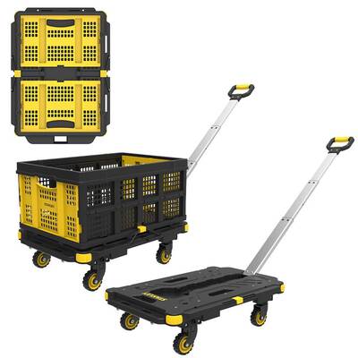 STANLEY PC532B 137kg 62x45cm Dört Tekerli Çekme Kollu Yük ve Paket Taşıma Arabası + FT505 Çok Amaçlı Taşıma Sepeti - Fırsat Ürünü