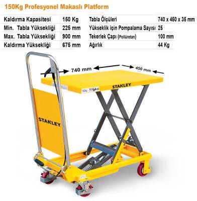 Stanley X150 150Kg Profesyonel Makaslı Platform - 8