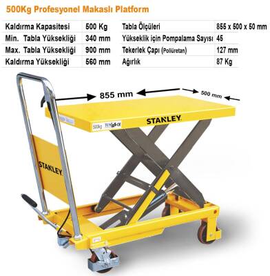 Stanley X500 500Kg Profesyonel Makaslı Platform - 7