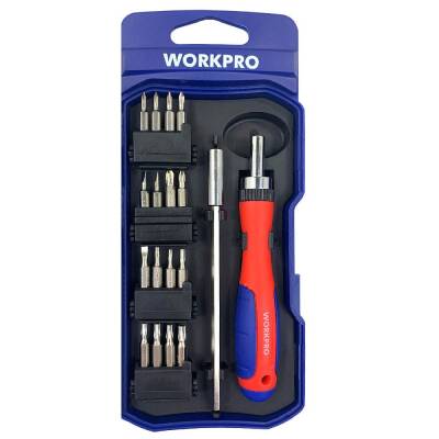 WORKPRO WP200516 18 Parça Profesyonel CR-V Cırcırlı Hassas/Elektronikçi Bits Tornavida Seti - Workpro (1)