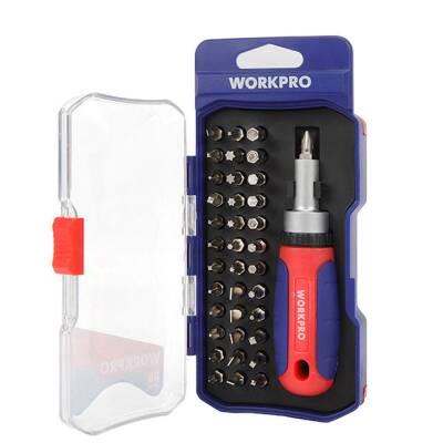 WORKPRO WP200517 38 Parça Profesyonel CR-V Cırcırlı Bits Tornavida Seti - Workpro