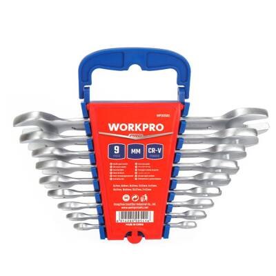 WORKPRO WP202505 6-23mm 9 Parça CR-V Profesyonel Açık Ağız Anahtar Takımı - Fırsat Ürünü