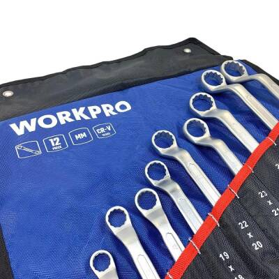 WORKPRO WP202510 6-32mm 12 Parça CR-V Profesyonel İki Ağızlı Yıldız Anahtar Takımı + Bez Taşıma Kılıfı - 3