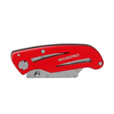 WORKPRO WP211003 Paslanmaz Çelik/Alüminyum Gövde Katlanır Rötuş Maket Bıçağı - Workpro (1)