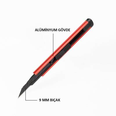 WORKPRO WP212020 9MM Alüminyum Kasa Cep Askılı Maket Bıçağı (KIRMIZI) - Fırsat Ürünü (1)