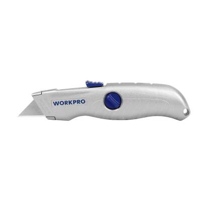 WORKPRO WP213007 Alüminyum Gövde Otomatik Geri Çekilebilir Rötuş Maket Bıçağı - Workpro