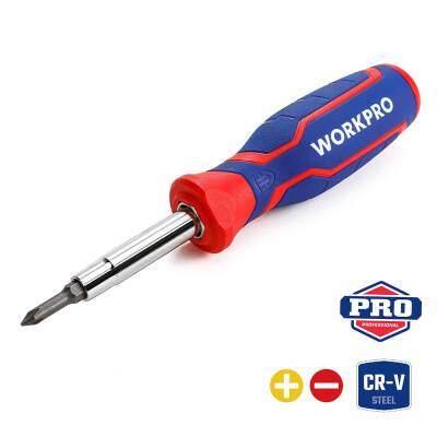 WORKPRO WP221046 6-IN-1 Profesyonel Çok Fonksiyonlu Değişken Uçlu Tornavida Seti - Workpro (1)