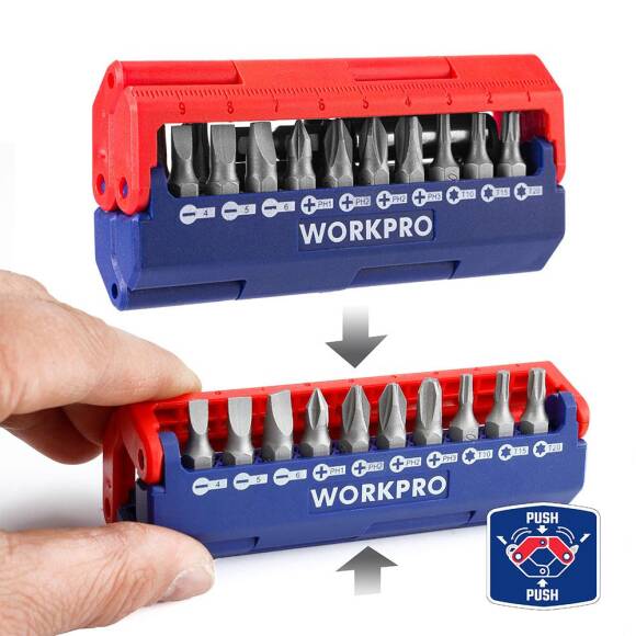 WORKPRO WP221062 13 Parça Manyetik CR-V Vidalama Bits Uç Seti - 3