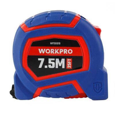 WORKPRO WP261010 7,5Mx25mm/25Ft. Naylon Kaplama Sarı Çelik Şerit Metre - 3