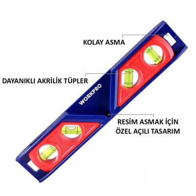 WORKPRO WP262028 225MM Açı Kontrollü Torpedo Su Terazisi - Fırsat Ürünü (1)