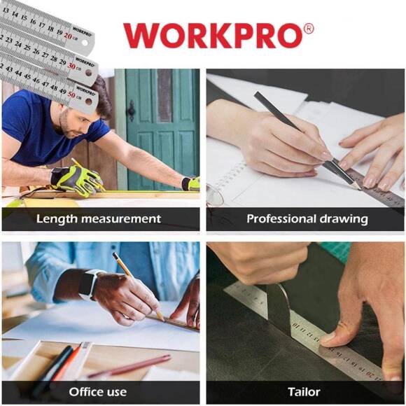 WORKPRO WP265001 30CM/12’’ Paslanmaz Çelik Cetvel - 7