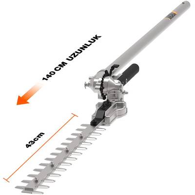 WORX WA0220 WG186E.1 ile Uyumlu 43CM Teleskobik Uzatmalı Açı Ayarlı Çit Budama Başlığı - Fırsat Ürünü (1)