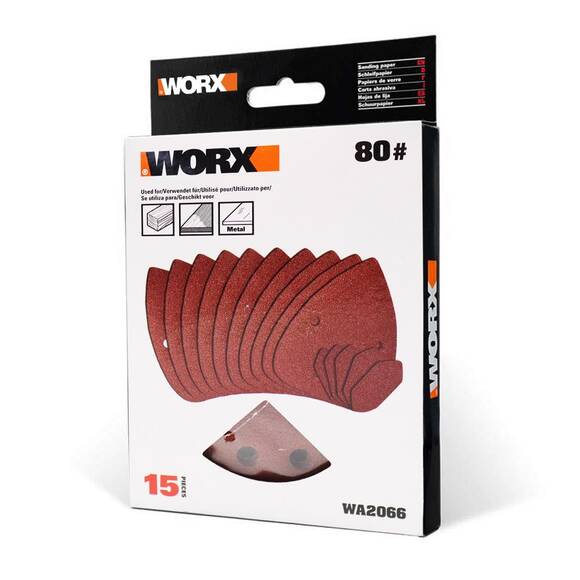 WORX WA2066 140x90mm 80 Kum, 15 Adet Cırtlı Universal Mouse Zımpara Kâğıdı - 4