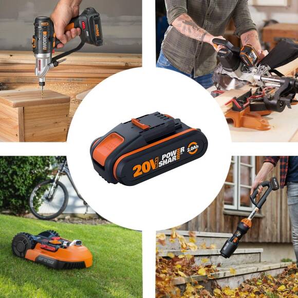 WORX WA3553 20Volt 4.0Ah. Li-ion PowerShare Yedek Akü - 7