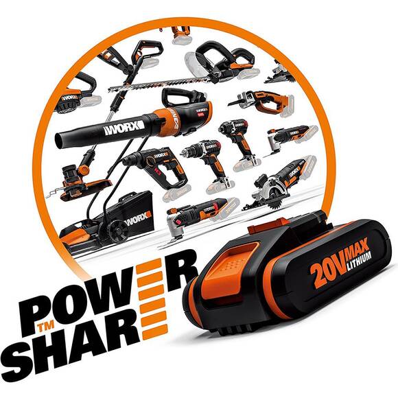 WORX WA3604 20Volt 4.0Ah PowerShare Li-ion Akü ve Akü Şarj Cihazı - 6