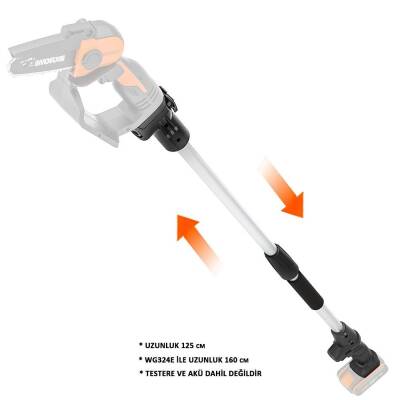 WORX WA4301 WG324E İçin 125CM Alüminyum Uzatma Aparatı - 3