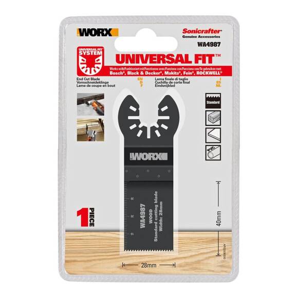 WORX WA4987 Çok Amaçlı Raspalama Makinası İçin 28x40mm Ahşap, Fiberglas, PVC Universal Kesme Bıçağı - 6