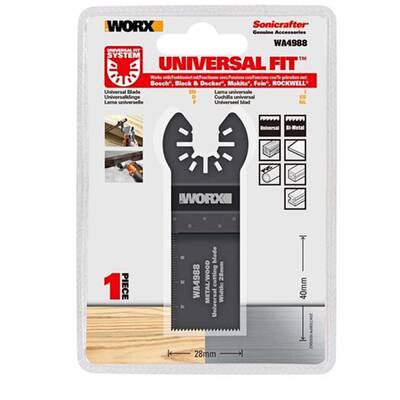 WORX WA4988 Çok Amaçlı Raspalama Makinası İçin 28x40mm Metal, Ahşap, Fiberglas, PVC Universal Kesme Bıçağı - 6