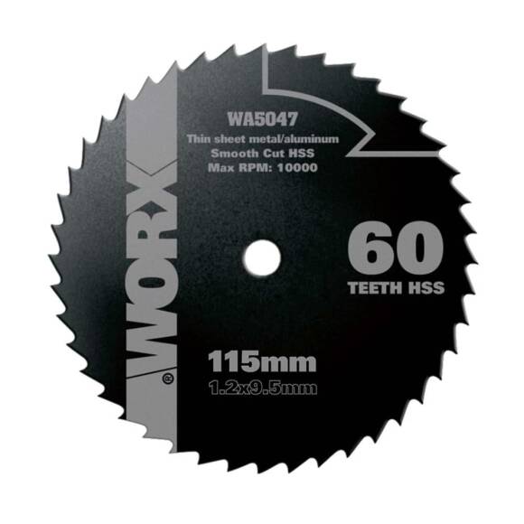 WORX WA5047 115x9,5mm Alüminyum, PVC, Sac Kesme, Daire Testere Bıçağı - 1