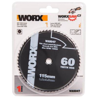 WORX WA5047 115x9,5mm Alüminyum, PVC, Sac Kesme, Daire Testere Bıçağı - Worx (1)