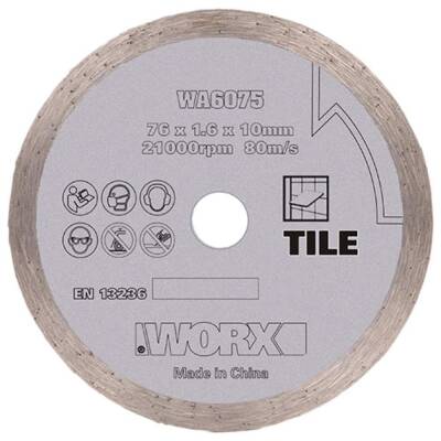 WORX WA6075 WX801 İçin 76x10mm Fayans, Seramik, Mermer Elmas Kesme Diski - Worx