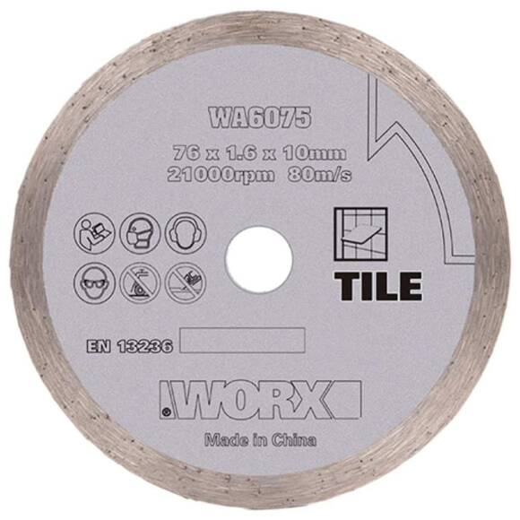 WORX WA6075 WX801 İçin 76x10mm Fayans, Seramik, Mermer Elmas Kesme Diski - 1