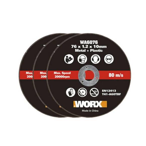 WORX WA6076.3 WX801 İçin 76x10mm 3 Adet Metal ve PVC Kesme Taşı - 1