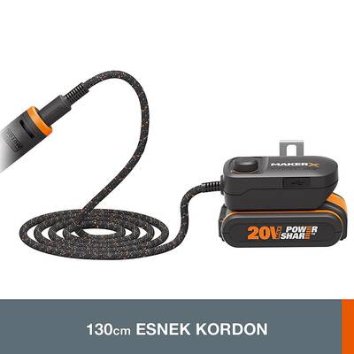 WORX WA7161 MAKERX 20Volt HUBX USB Portlu Devir Ayarlı Adaptör (Akü Dahil Değildir) - 3