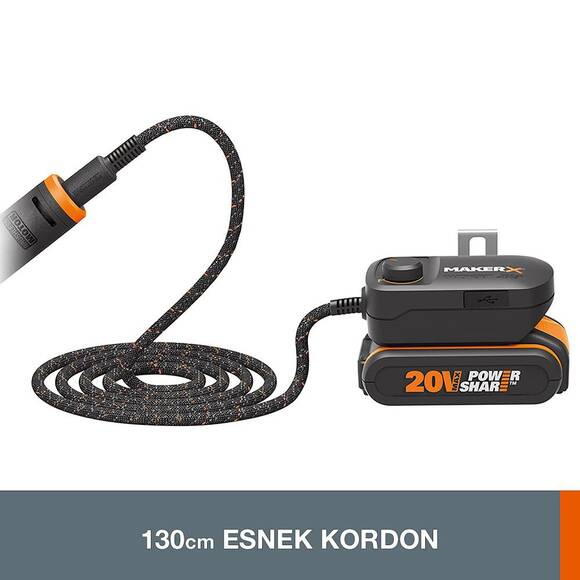 WORX WA7161 MAKERX 20Volt HUBX USB Portlu Devir Ayarlı Adaptör (Akü Dahil Değildir) - 3