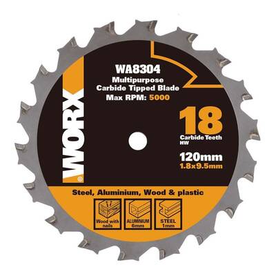 WORX WA8304 120x9,5mm Metal, Ahşap, PVC, Alüminyum Kesme, Elmas Daire Testere Bıçağı - Fırsat Ürünü